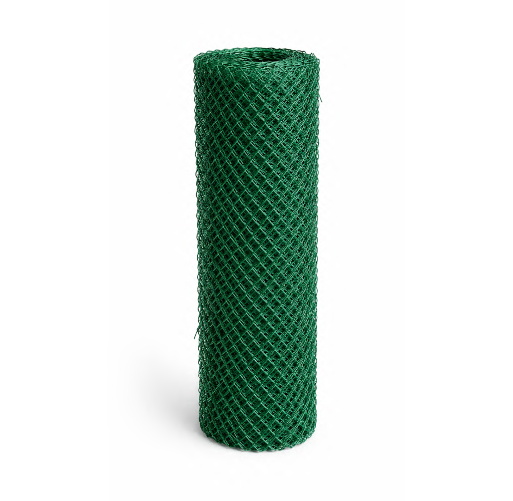 MALLA ESLABONADA GALVA + PVC CAL. 10 60MM ROLLO 10X2,0MT