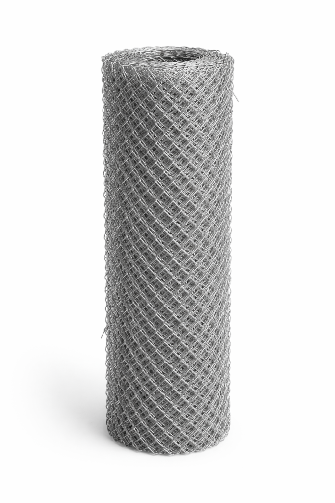 MALLA ESLABONADA GALVANIZADA CAL. 10,5 • HUECO 60 MM • ROLLO 10 x 2 MT